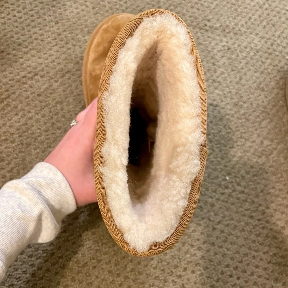 Women’s Tan Hard-Toe Ugg Boots Size 8 - Picture 8 of 12